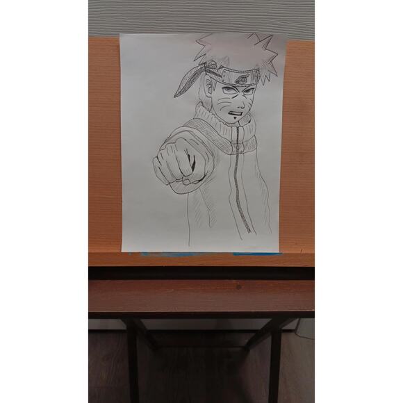 Naruto Shippuden Anime Manga Sakura Micron Ink Drawing 9 x 12 Strathmore Paper - Picture 2 of 2